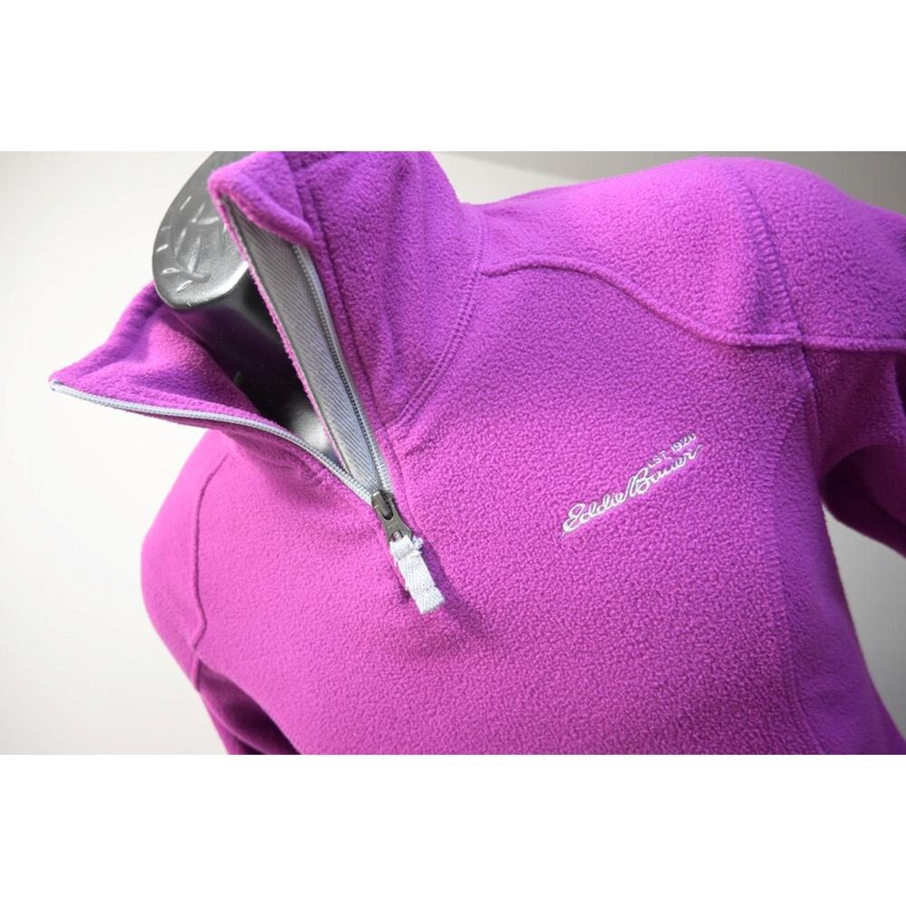 Eddie Bauer Fleece‎ Jacket 1/4 Zip Hiking Camp Purple Sweater Girls Size 14